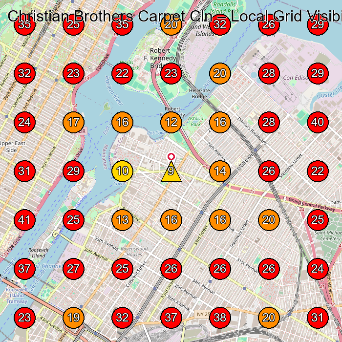 Christian Brothers Carpet Cln GeoGrid visibility map for Carpet Cleaning Service in Astoria